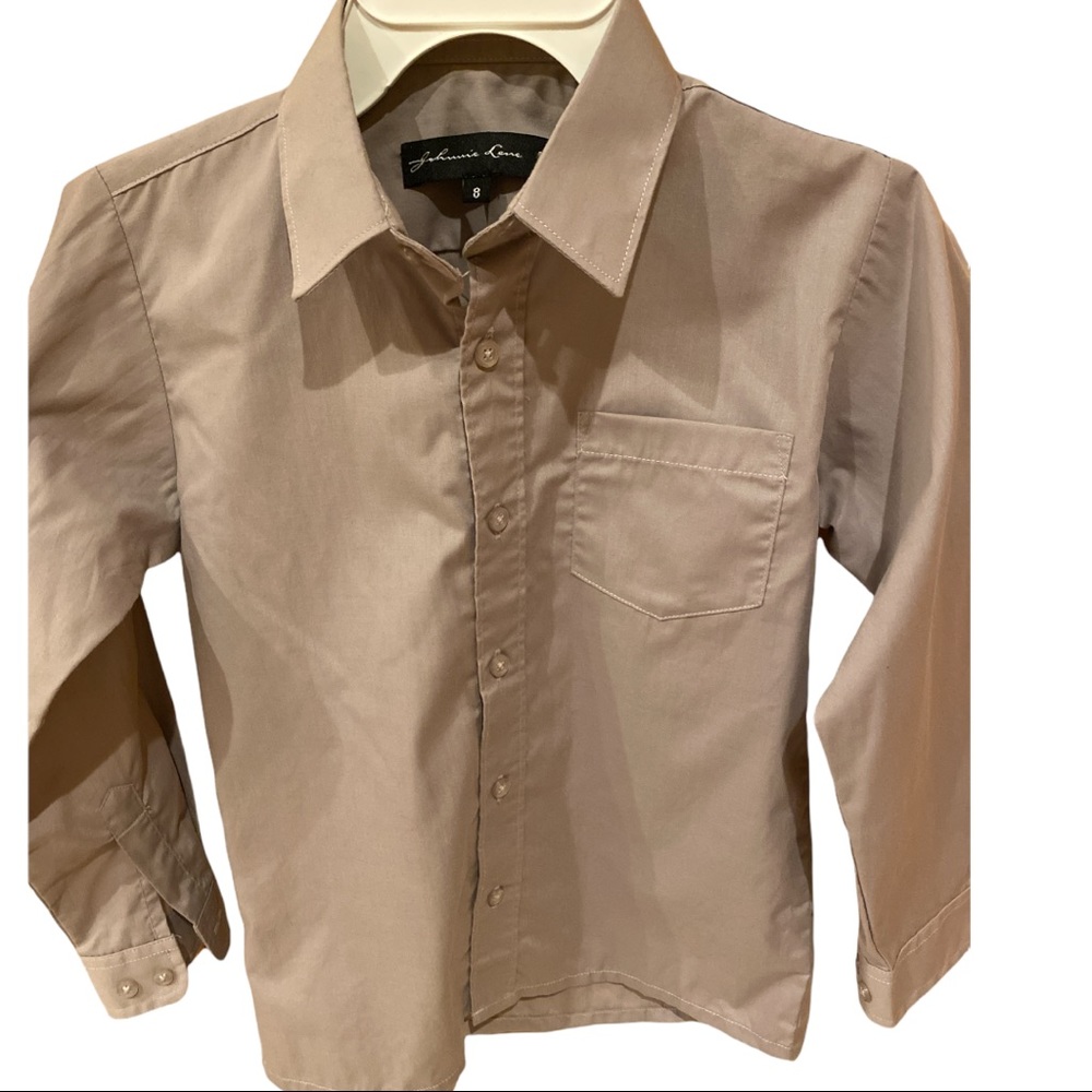 Boys Button Up Shirt - Size 8 - Johnnie Lene - worn once